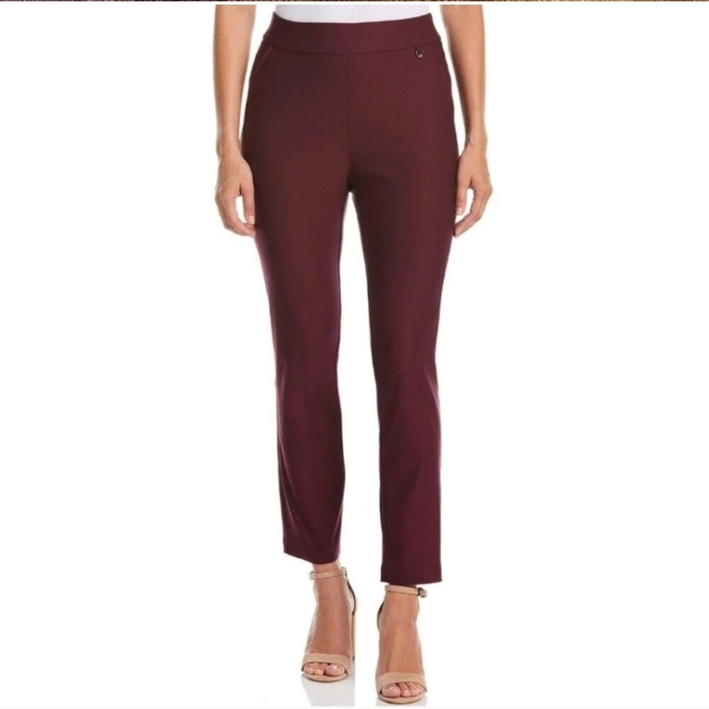 Rafaella Women's Ankle Pants in Rich Burgundy